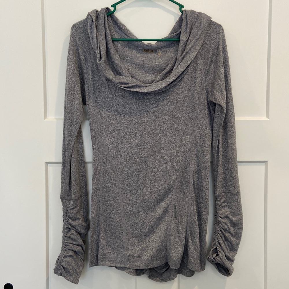 Zella Gray Long Sleeve Hooded Top